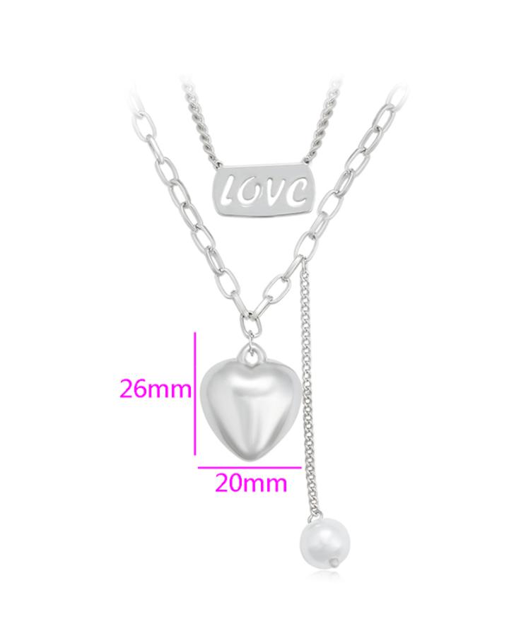 Spread Love Stainless Steel Dual Strand Necklace