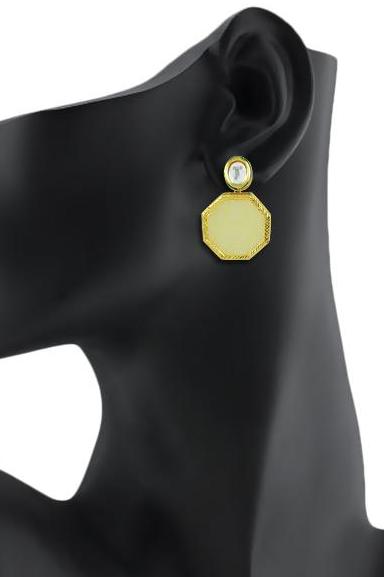 Bo'Bell Delicate Sweet Hexagon Sheet Fusion Earring