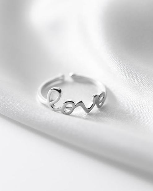 Love Sterling Silver Adjustable Ring
