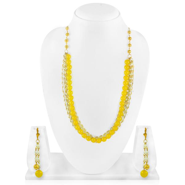 Bo'Bell Lemon Yellow Fashion Beads Fusion Western Necklace/YELLOW