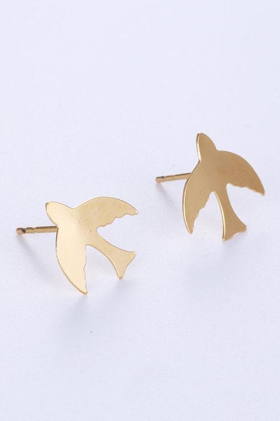 Bo'Bell Cute Little Bird Nature Inspired Fashion Earring/GOLDEN