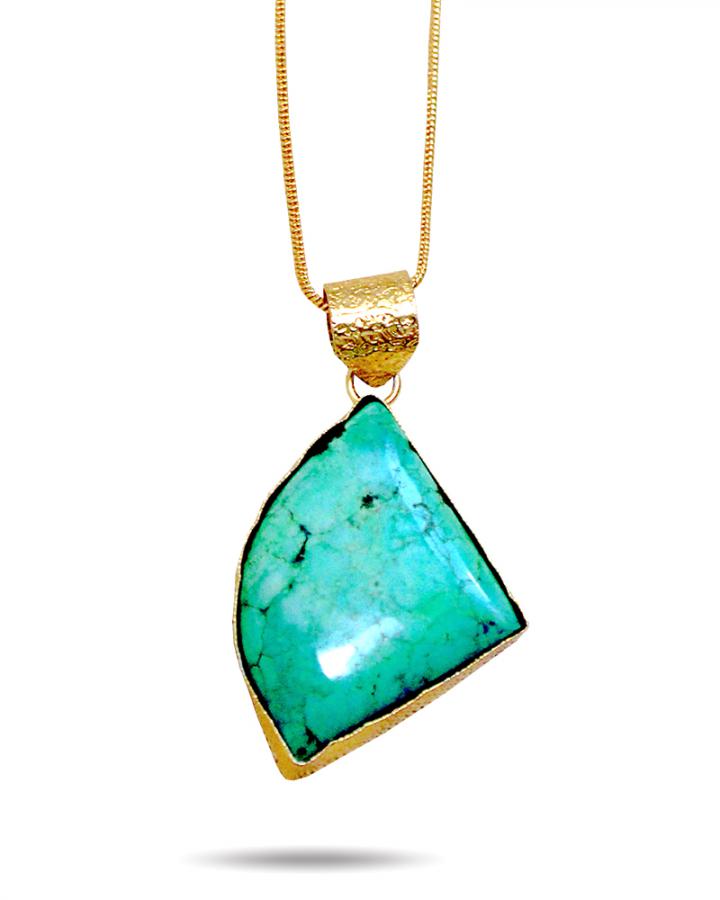 Faceted Turquoise Pendant Set