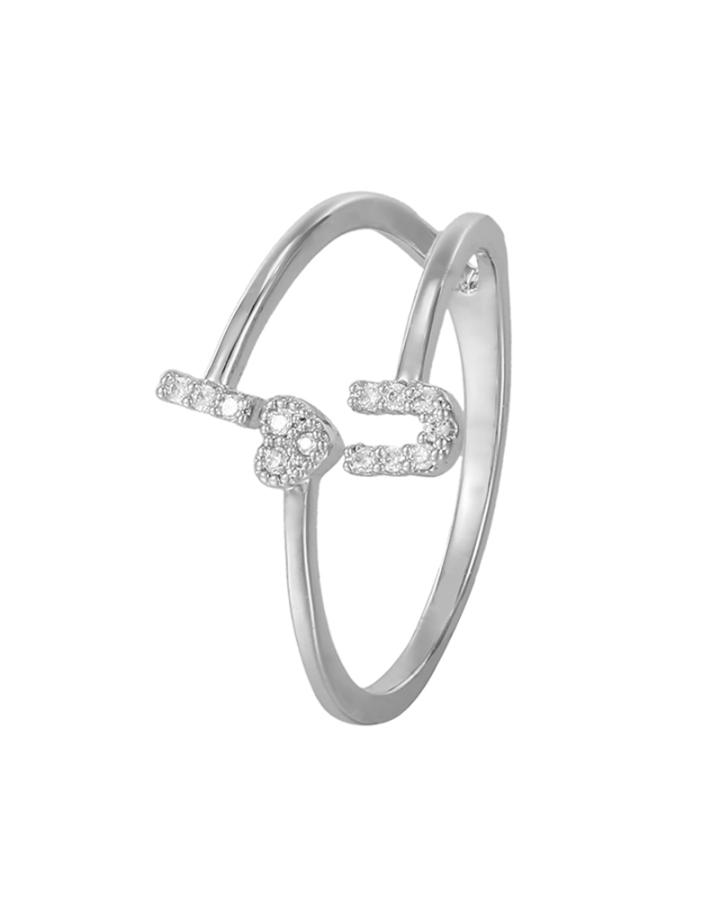 I love you CZ Stainless Steel Ring 