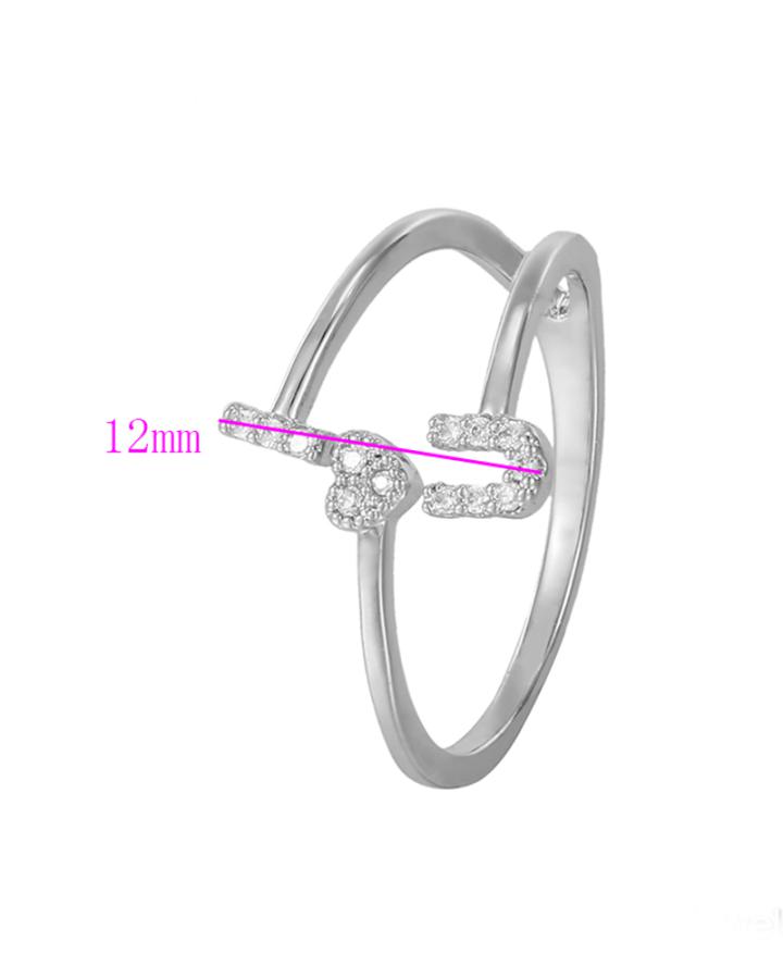 I love you CZ Stainless Steel Ring 