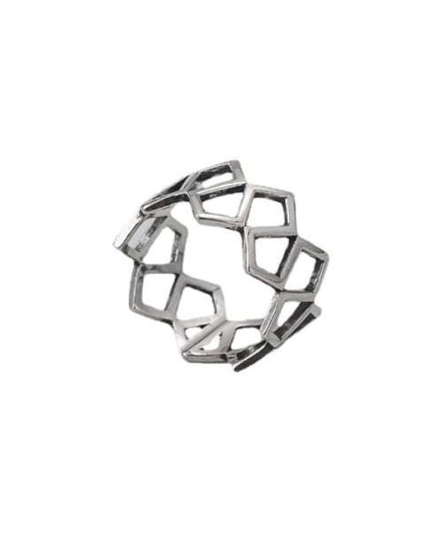 Geometric Sterling Silver Ring