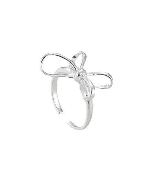 Bow Sterling Silver Adjustable Ring