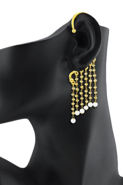 Bo'Bell Elegant Glitzy Crystal Trendy Ear Cuff/GOLDEN