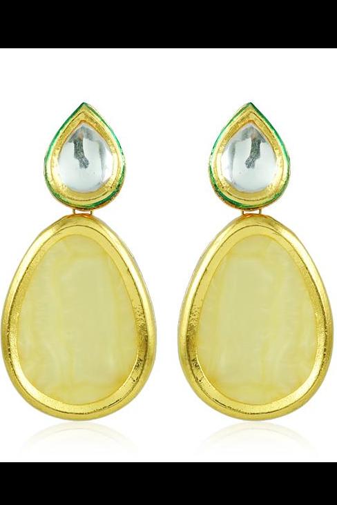 Bo'Bell Indian Bold Boondh Sheet Earring/CREAM