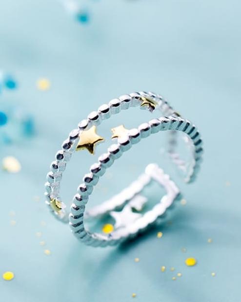 Twinky Girls Star Sterling Silver Adjustable Ring