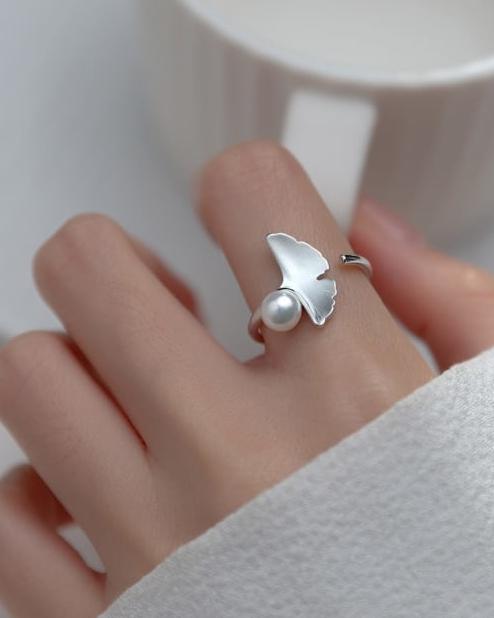 Dori Pearl Sterling Silver Adjustable Ring