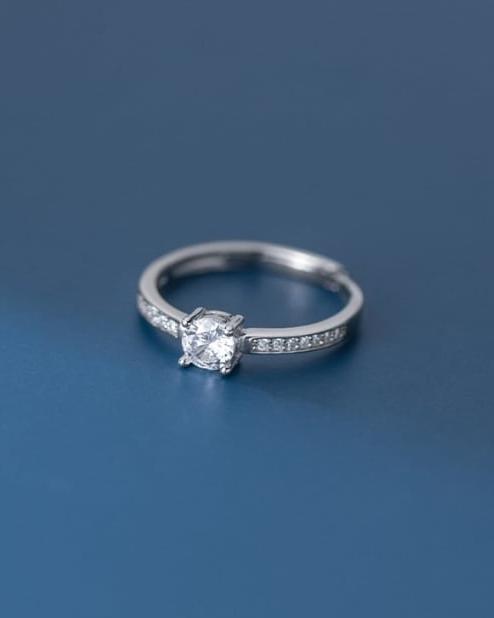Elara Diamond Sterling Silver Ring