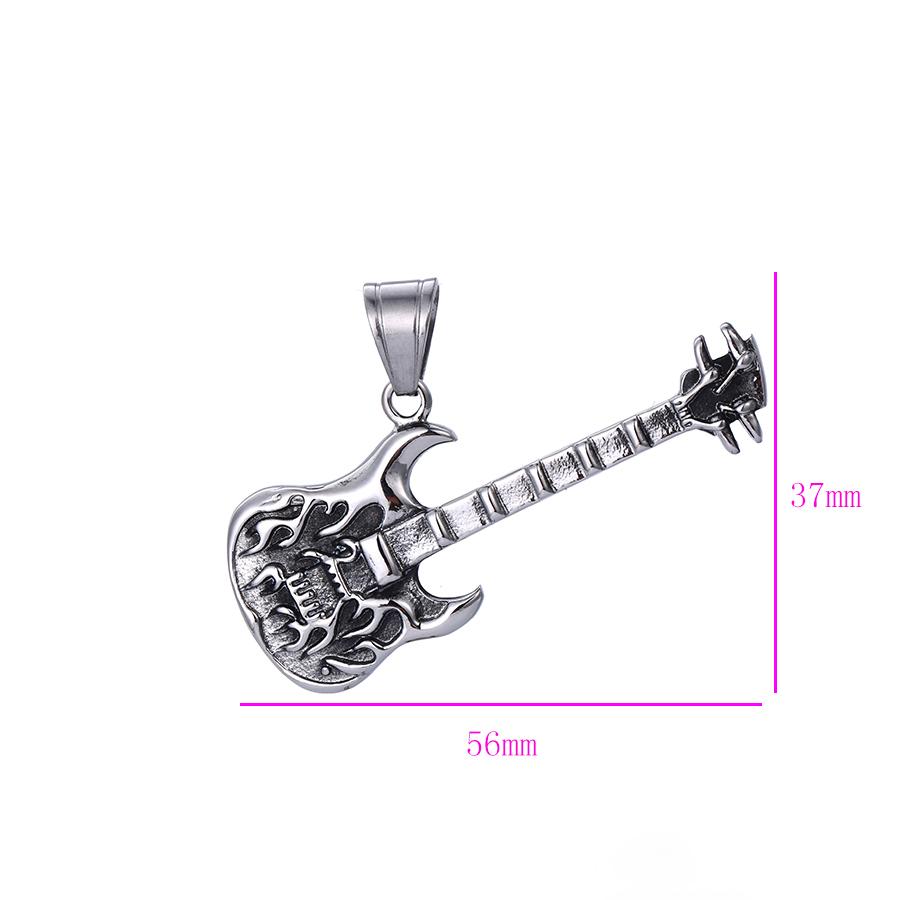 Bo'Bell Funky Chunky Guitar Sterling Silver Men's Pendant/SILVER