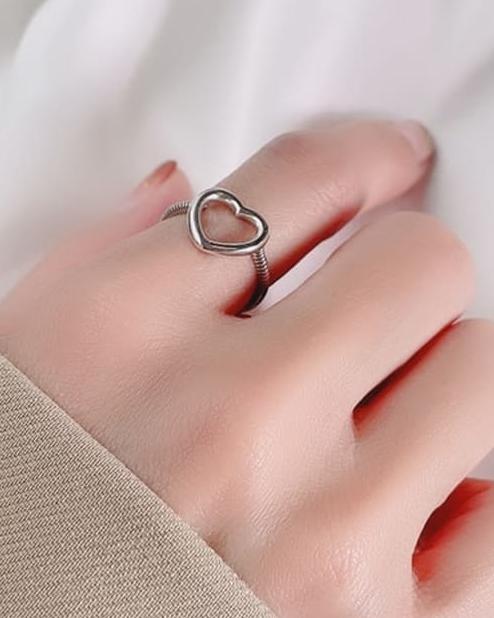 Sterling Hollow Heart Ring 