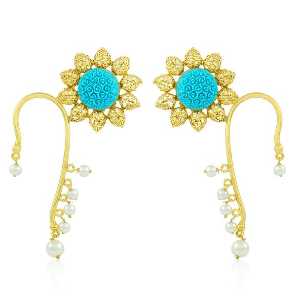 Bo'Bell Stylish Crafted Krishan Pankh Ear Cuff/TURQUOISE