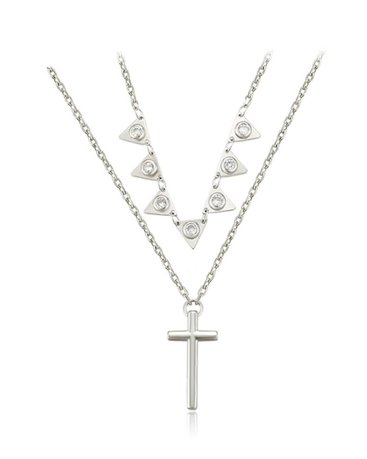 Lily Cross Stainless Steel Necklace