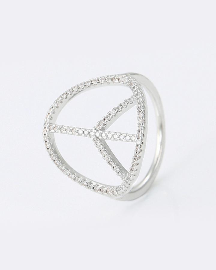 Peace Glam CZ Diamond Ring