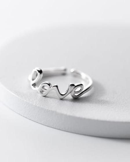 Love Sterling Silver Adjustable Ring