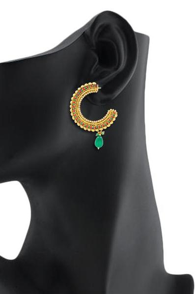 Bo'Bell Flawless Attractive Designer Earring/GREEN