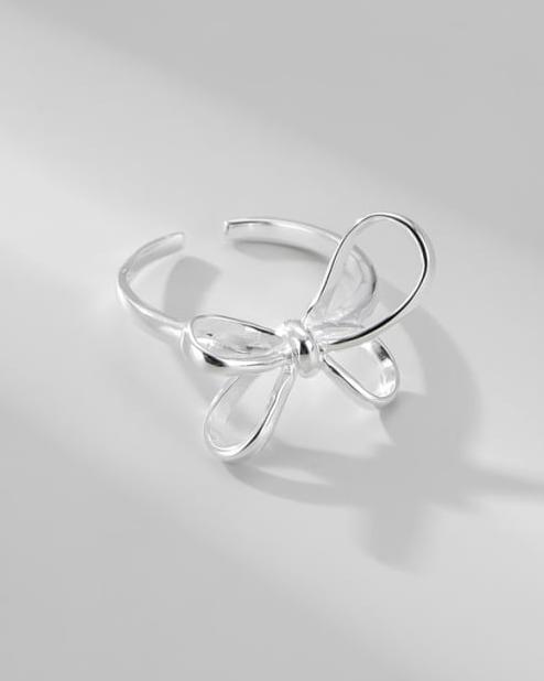 Bow Sterling Silver Adjustable Ring