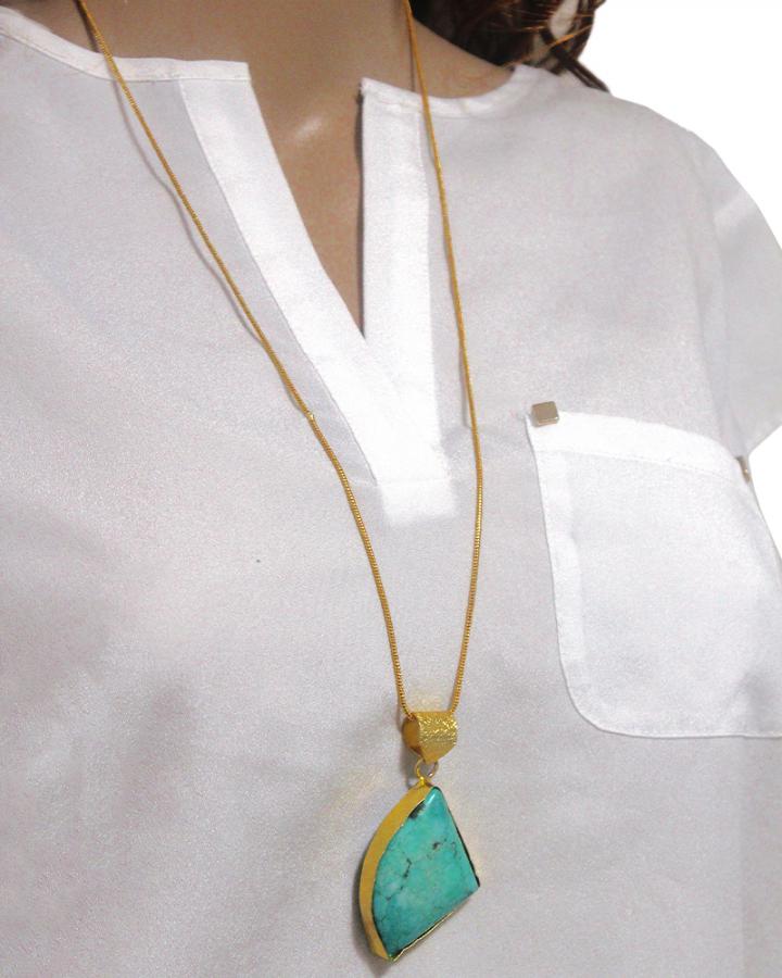 Faceted Turquoise Pendant Set