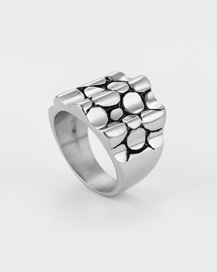 Bubble Brick Stainless Steel Ring