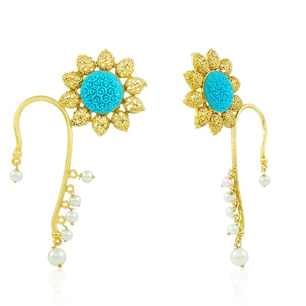 Bo'Bell Stylish Crafted Krishan Pankh Ear Cuff/TURQUOISE