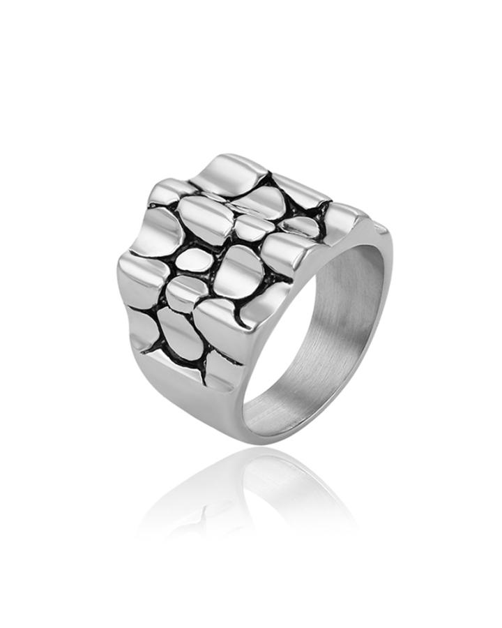 Bubble Brick Stainless Steel Ring