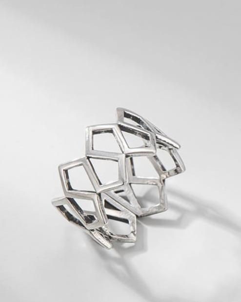 Geometric Sterling Silver Ring