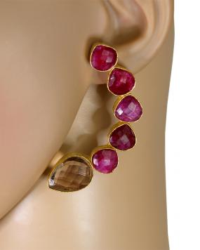 Crescent Dot Earring....