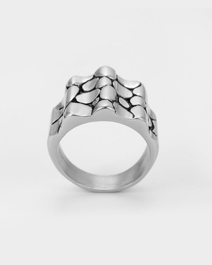 Bubble Brick Stainless Steel Ring