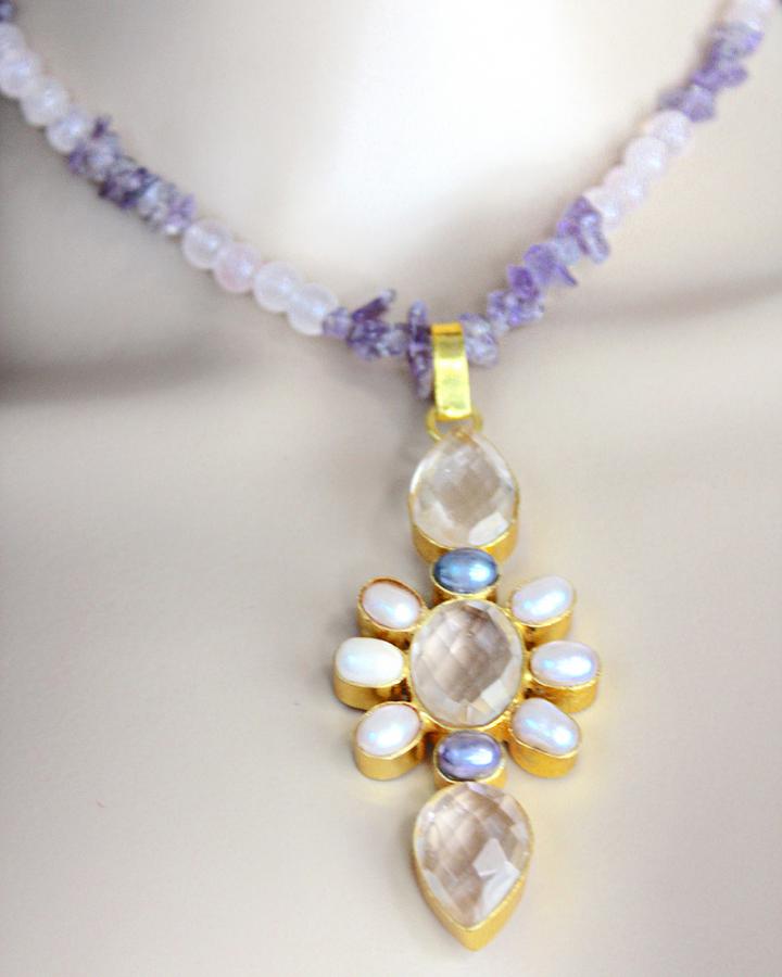 Amethyst Fern Necklace Set 
