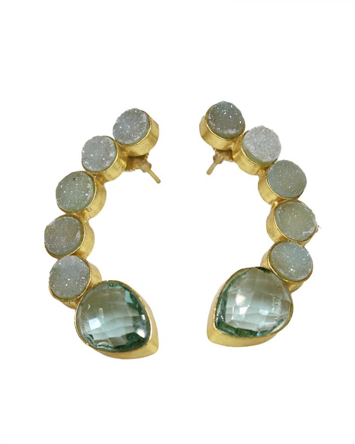Crescent Dot Earring