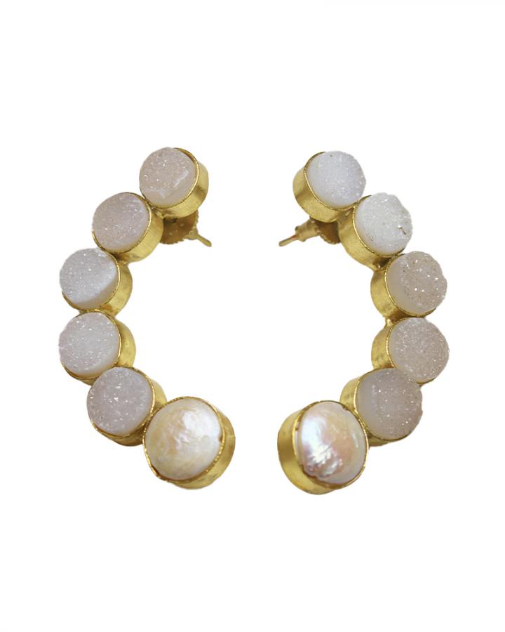 Crescent Dot Earring