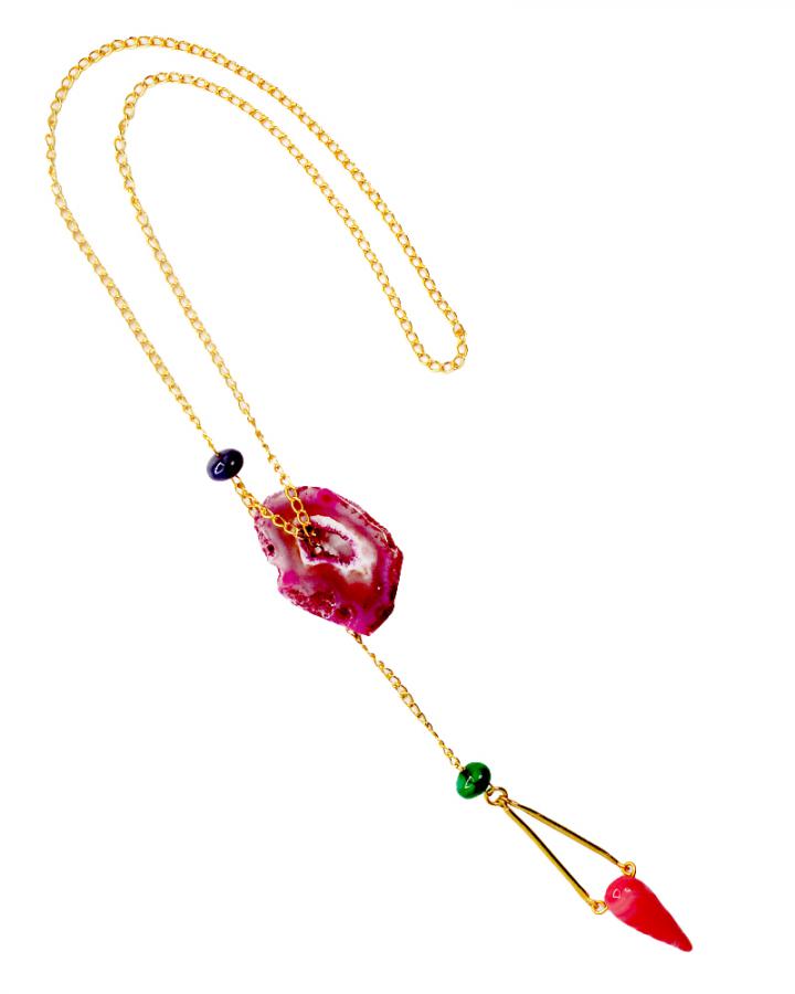 Zinnia Bloom Pendant Neckpiece