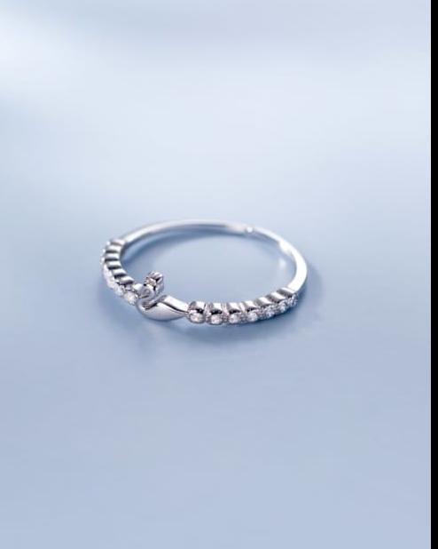 Swan Sterling SIlver Adjustable Ring