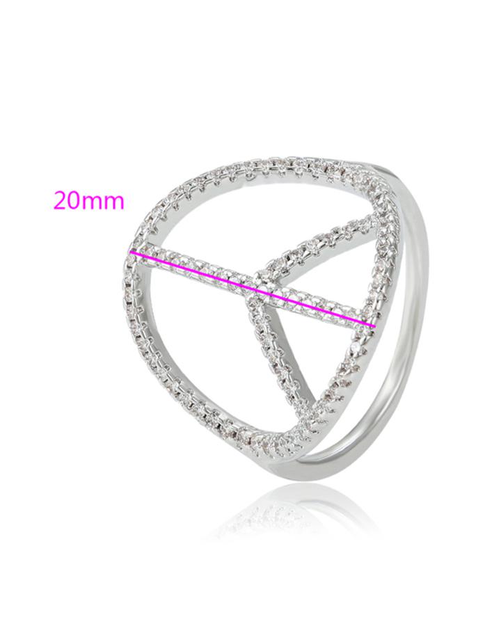 Peace Glam CZ Diamond Ring