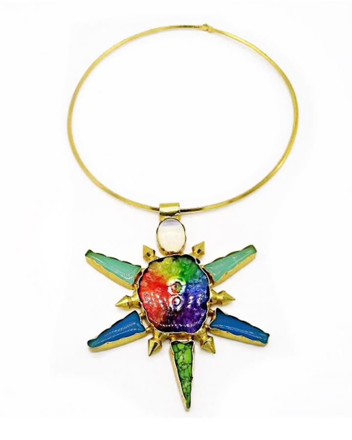 Rainbow Blossom Necklace