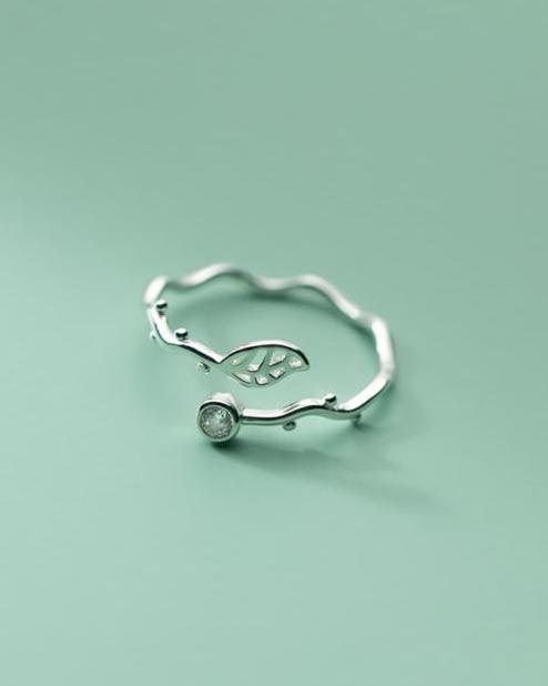Twig Sterling Silver Adjustable Ring