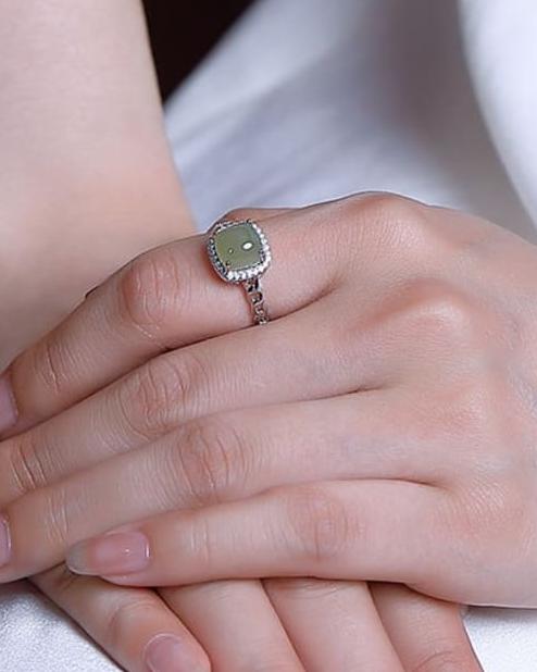 Phoebe Jade Sterling Silver Ring