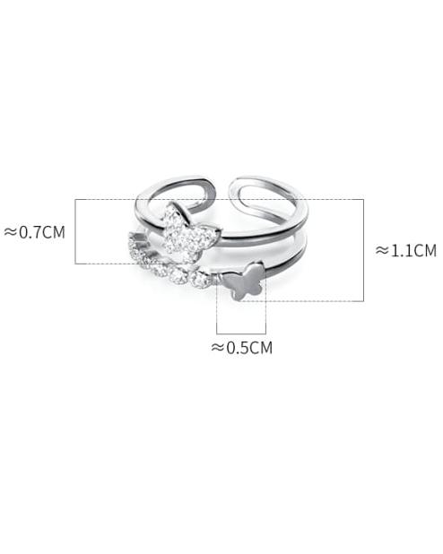 Ava Butterfly Sterling Silver Adjustable Ring