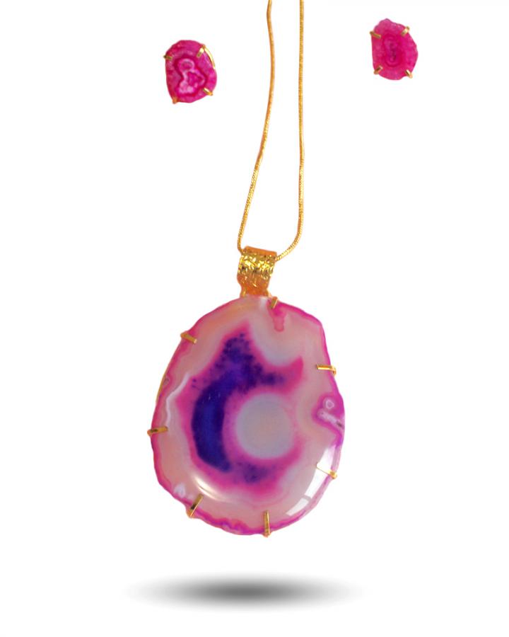 Pink Galaxy Pendant Set