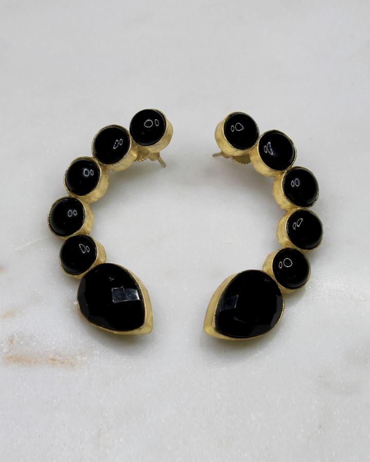 Crescent Dot Earring