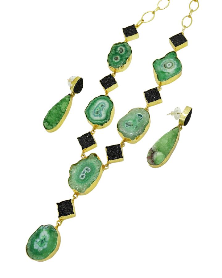 Paisley Fossil Necklace Set