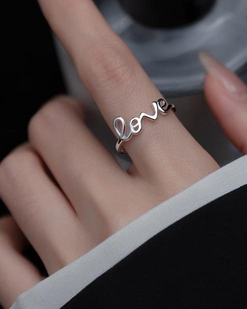 Love Sterling Silver Adjustable Ring