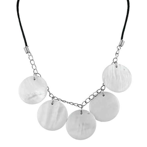 Bo'Bell Stylish Funky Abalony Shell Necklace/WHITE