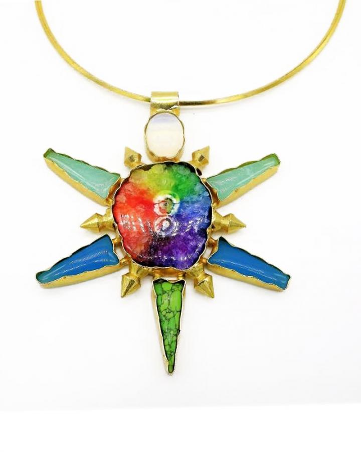 Rainbow Blossom Necklace