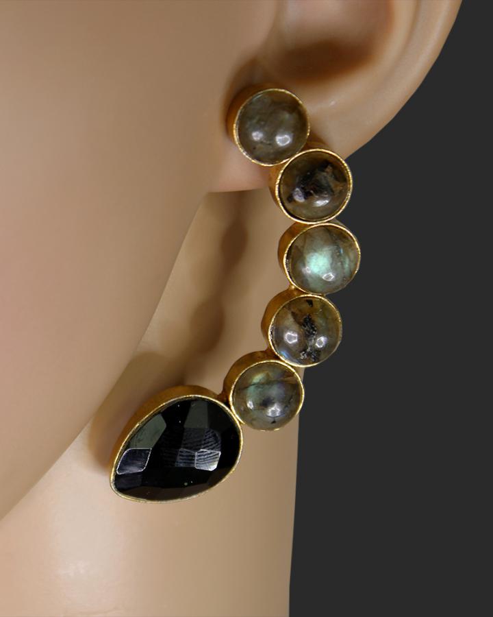 Crescent Dot Earring
