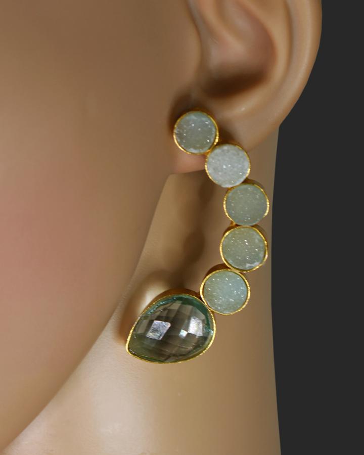 Crescent Dot Earring