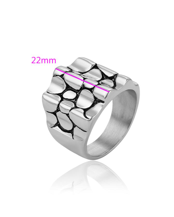 Bubble Brick Stainless Steel Ring