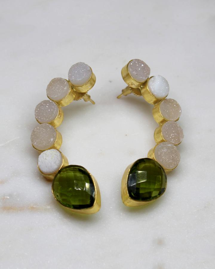 Crescent Dot Earring